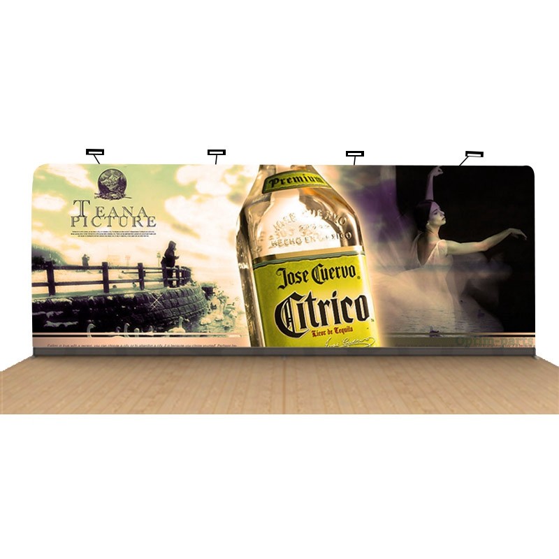 20′ Straight Back Wall Display Fabric Tension Backdrop System Trade Show Booth