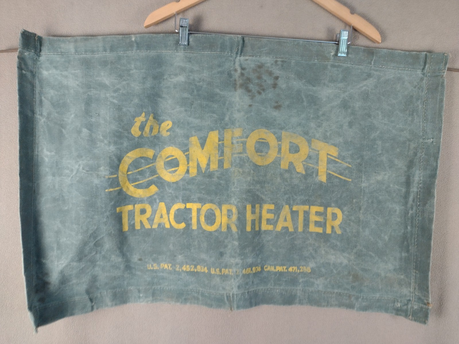 The Comfort Tractor Heater Canvas Advertising Banner 33″ X 21″ #2