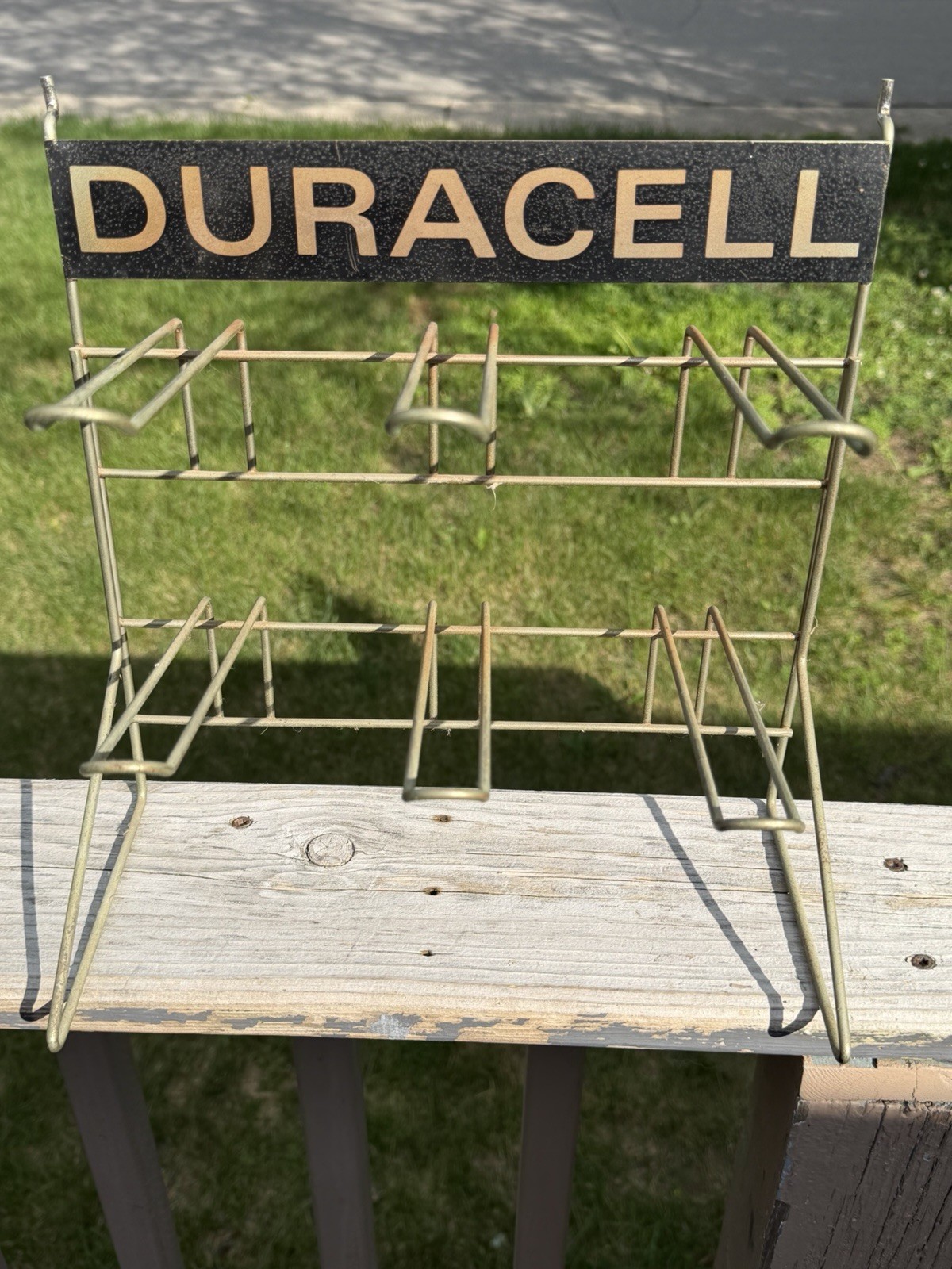 Vtg Duracell Battery Wire Advertising Store Display Rack Pegboard – Tin Sign