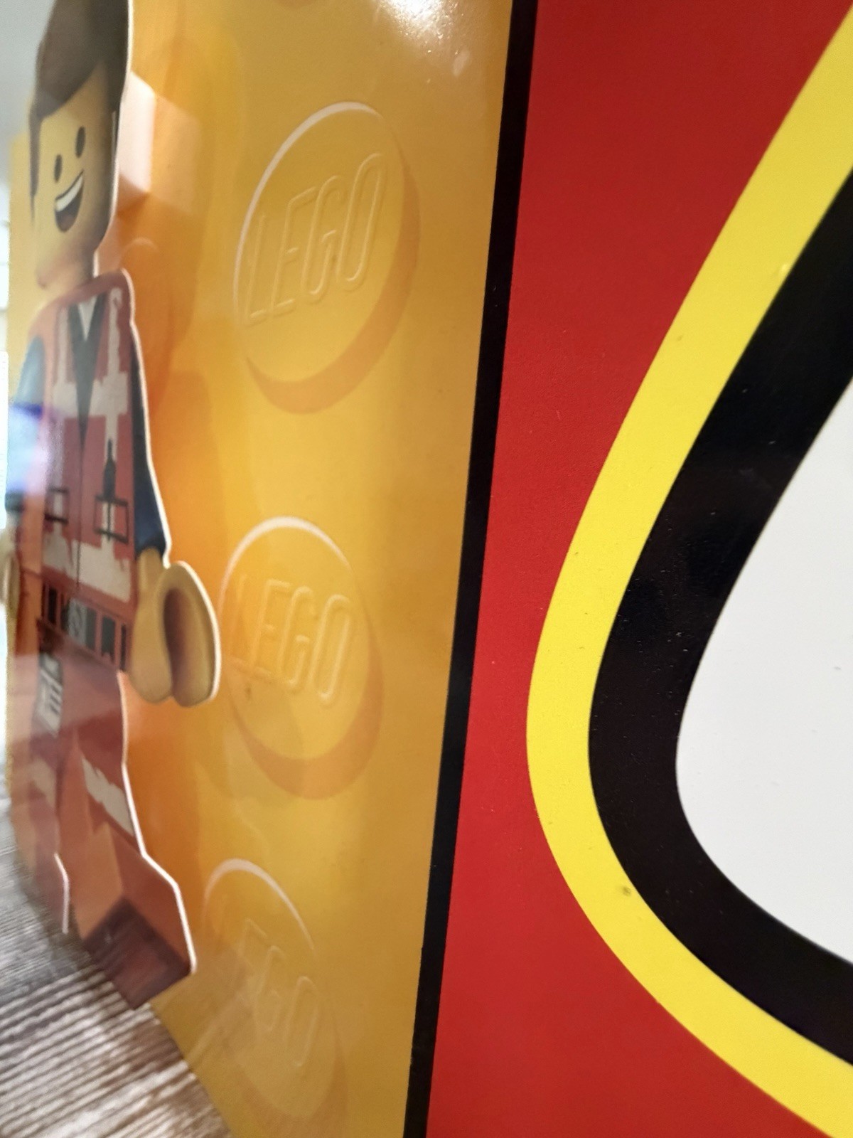 LEGO Store Display Sign with Minifigure Characters Yellow Red Advertising
