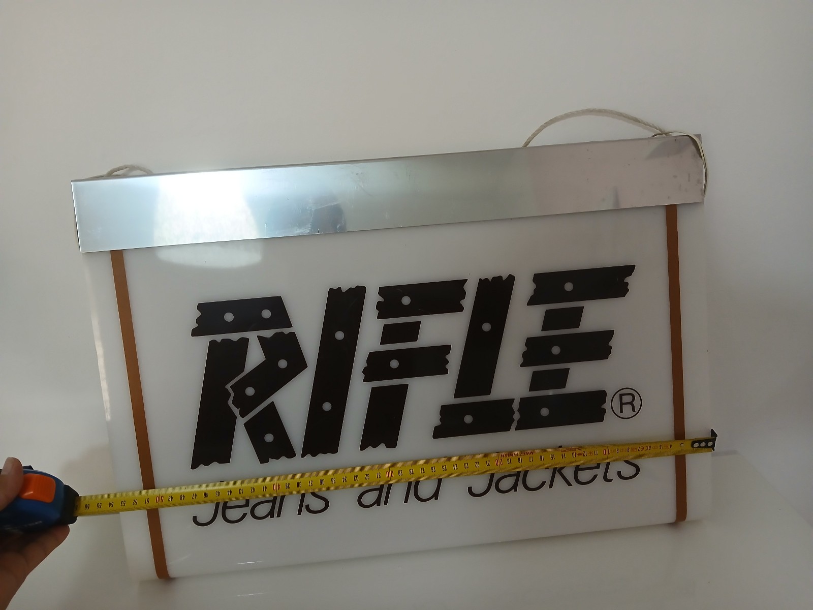 Vintage 80s RIFLE Jeans Light Sign Two Sided Advertising Sign Rare