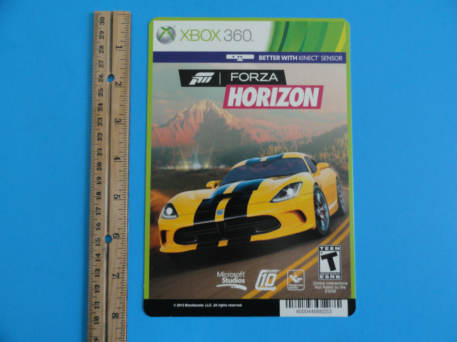XBOX 360 FORZA HORIZON BLOCKBUSTER VIDEO BACKER CARD 5″X8″ NO GAME