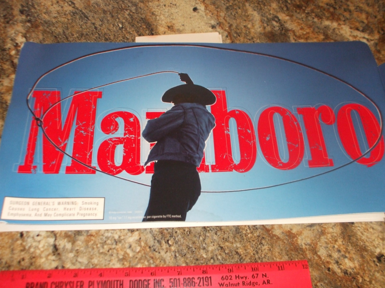 Marlboro Store Display Advertising Cardboard Cowboy – 1998, 1999- Lot of 10