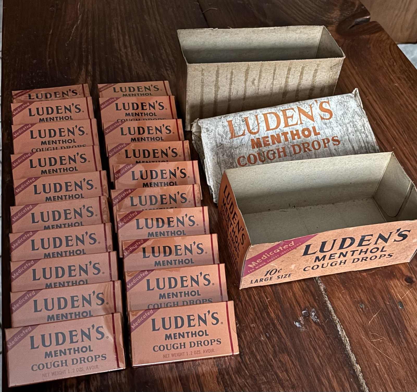 Vintage 1950’s NOS Full Box (20) Boxes LUDEN’S Country Store Counter Display