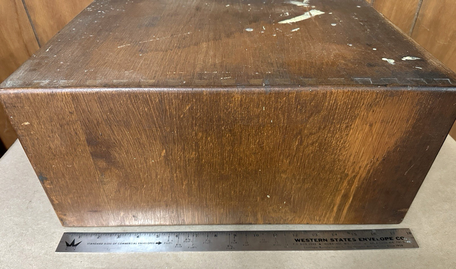 OBO Rare VTG Standard Paper Company Milwaukee WI Oak Wood Drawer
