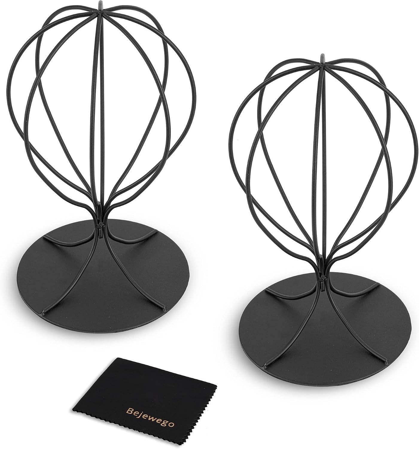 Hat Display Stand Set 2 Metal Black Sturdy Modern Wig Fedora Hat Organizer