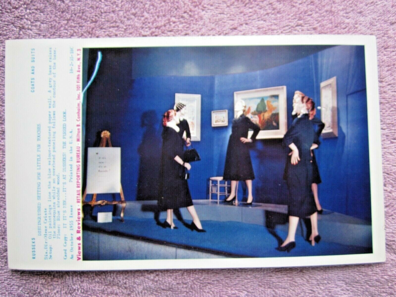 1955 RUSSEKS STORE WINDOW DISPLAY THE FURRED LOOK PHOTOGRAPH PRINT #302