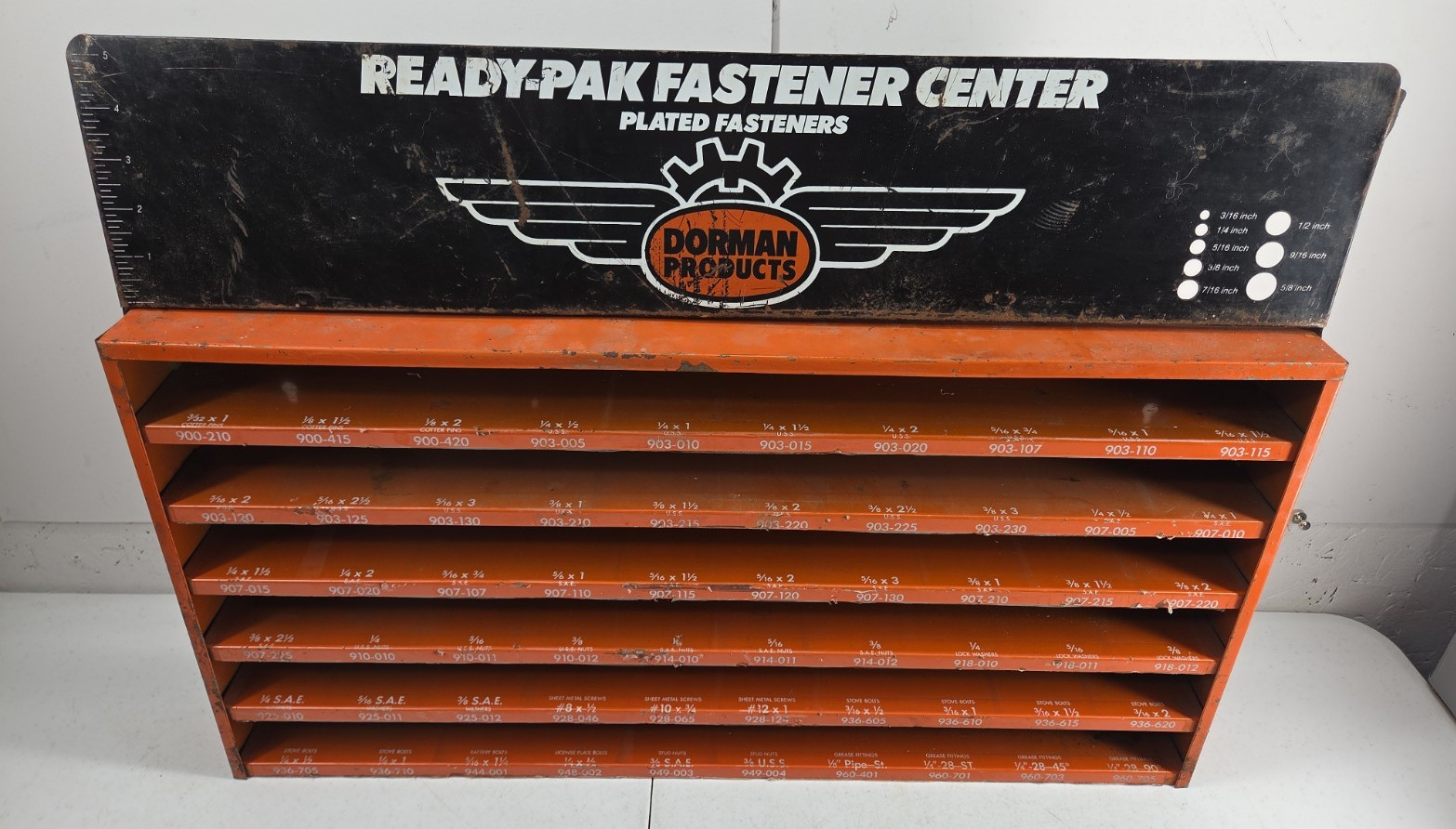Dorman Ready Pak Fastener Vintage Gas Station Cabinet Wall Mount Display Empty