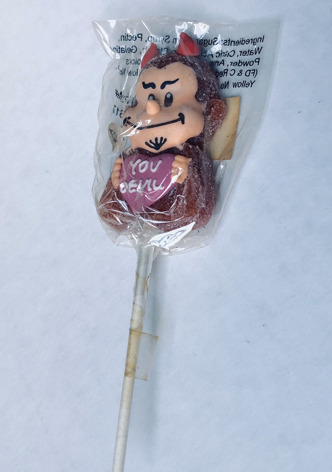 Vintage 2001 Frankford DEVIL Jelly Pop Candy container bubble gum VALENTINES