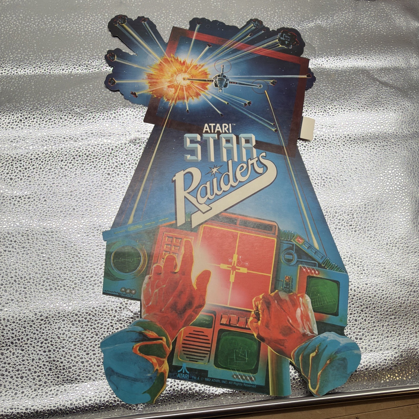 Lot Of 8 Atari Store Display Advertising Sign 1982 Astroids Battle See Pics More