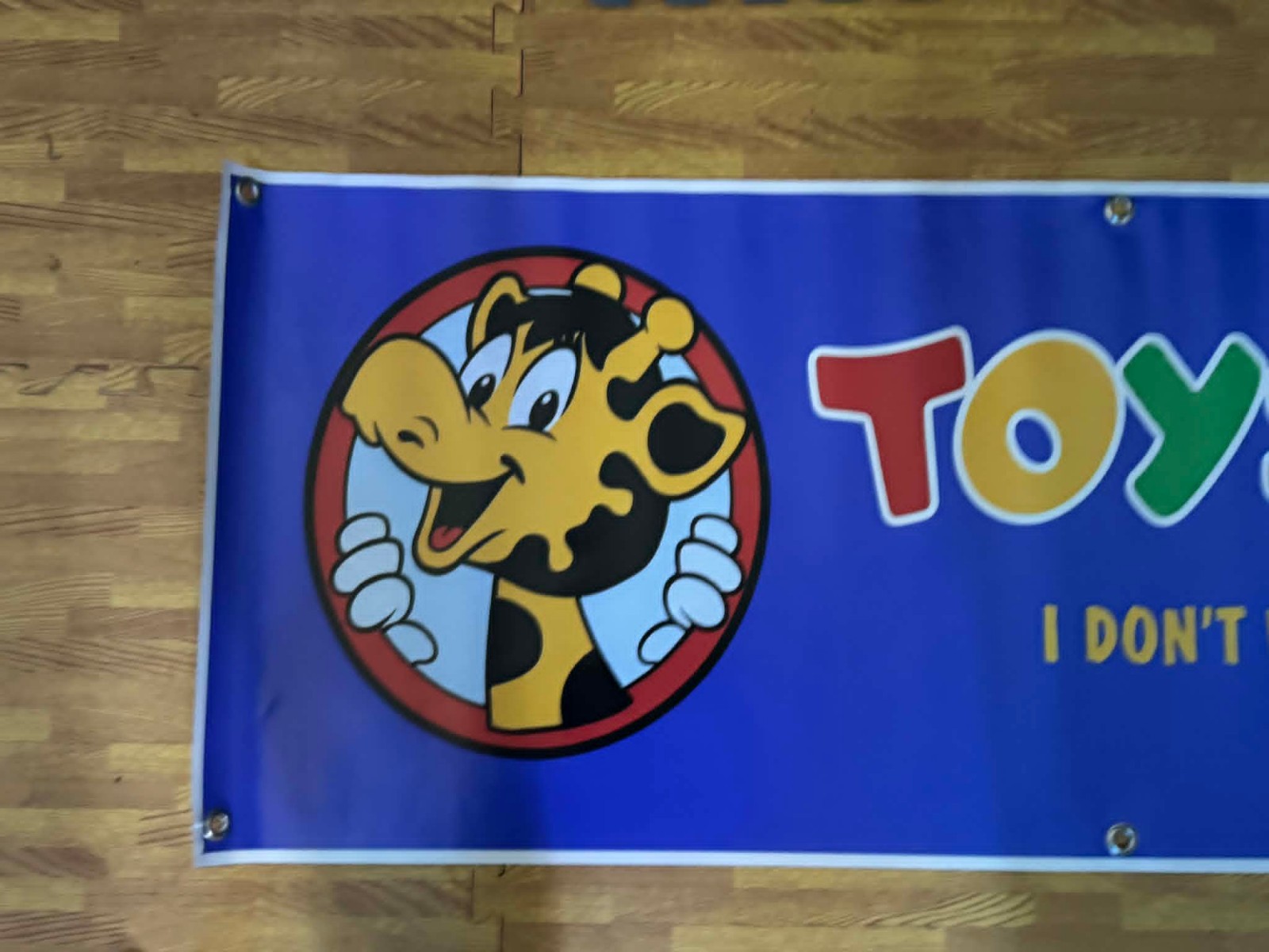 Vintage Toys R Us Vinyl Banner Sign “I Don’t Wanna Grow Up” Retro Kids Room Deco