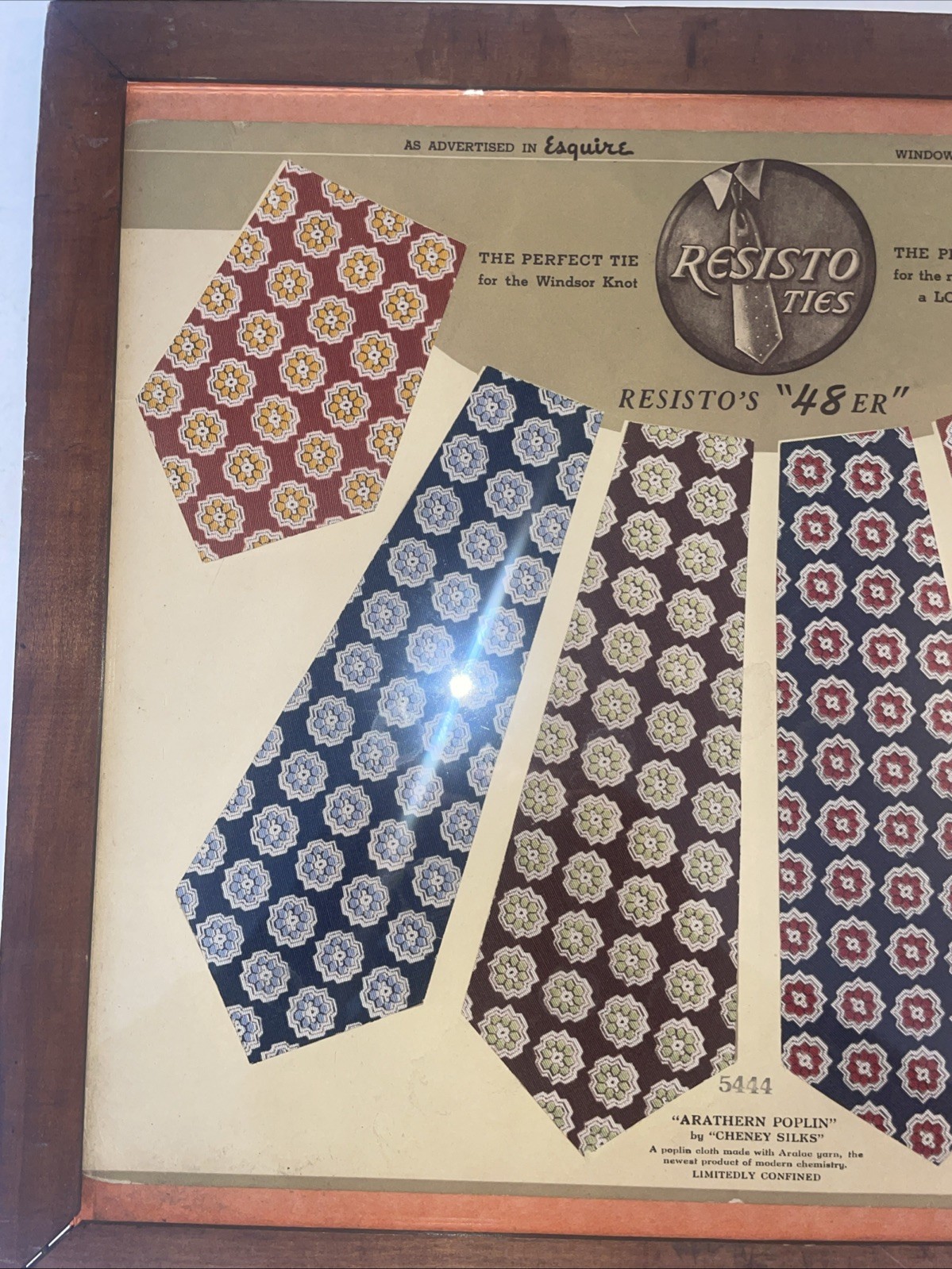 Beautiful Antique Resisting Ties Advertisement Store Display Framed Rare!