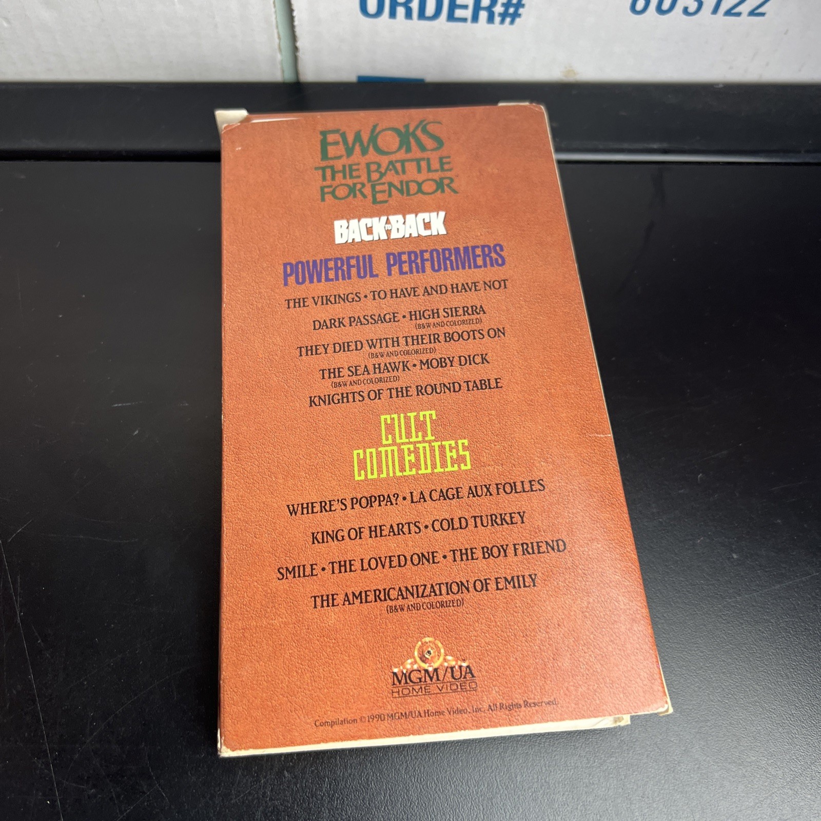 VTG Cardboard Advertisement Sleeve Rent Video Store 1985 Ewoks Battle For Endor