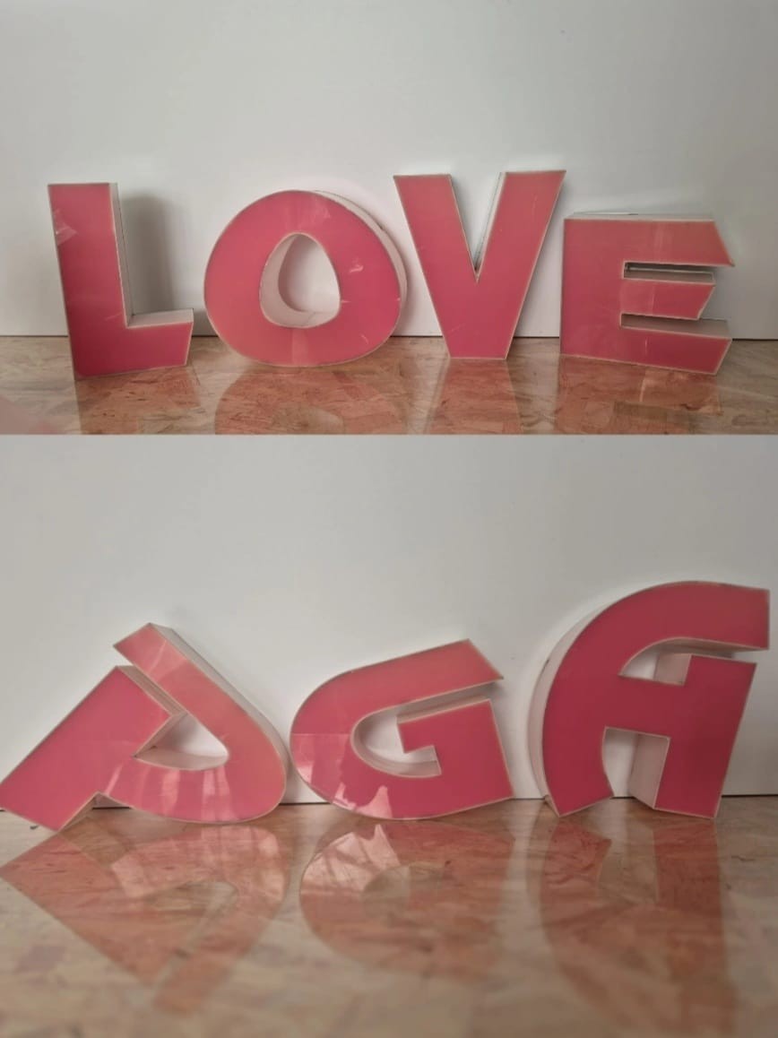 VINTAGE BOXED LETTERS OLD LIGHT SIGN 70s VINTAGE BOXED LETTERS