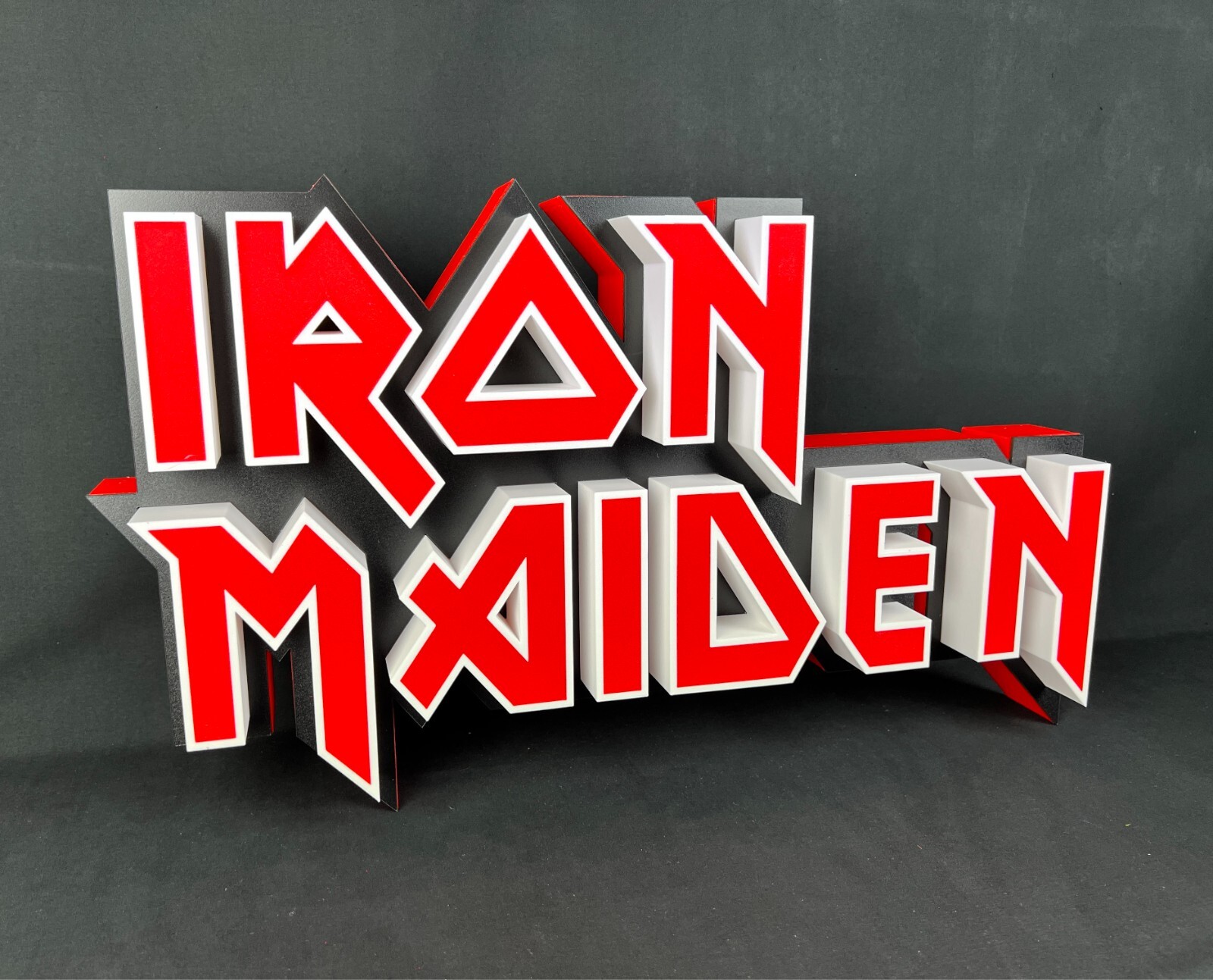 Iron Maiden insegna luminosa targa heavy metal lighted sign logo Eddie the Head