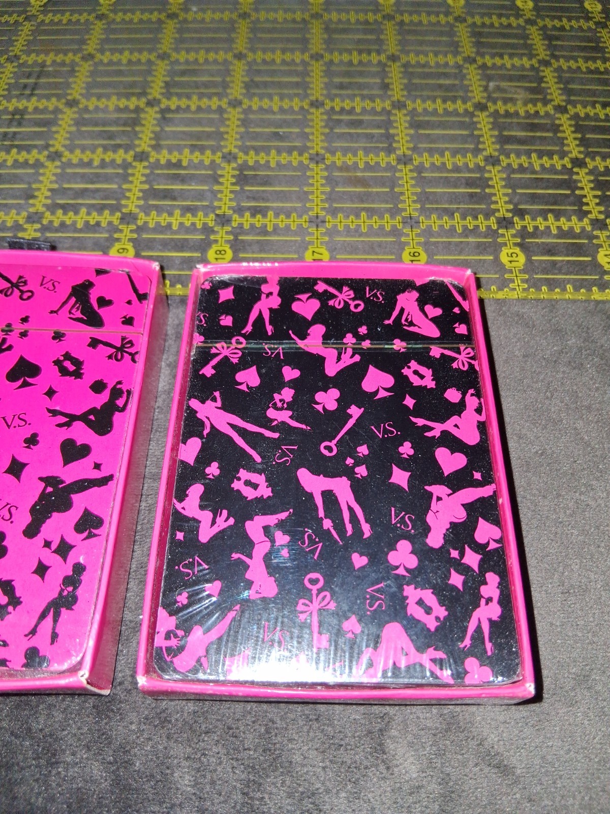 X2 Lot Of Victoria Secret playing cards prop display Pink And Black Pack VS