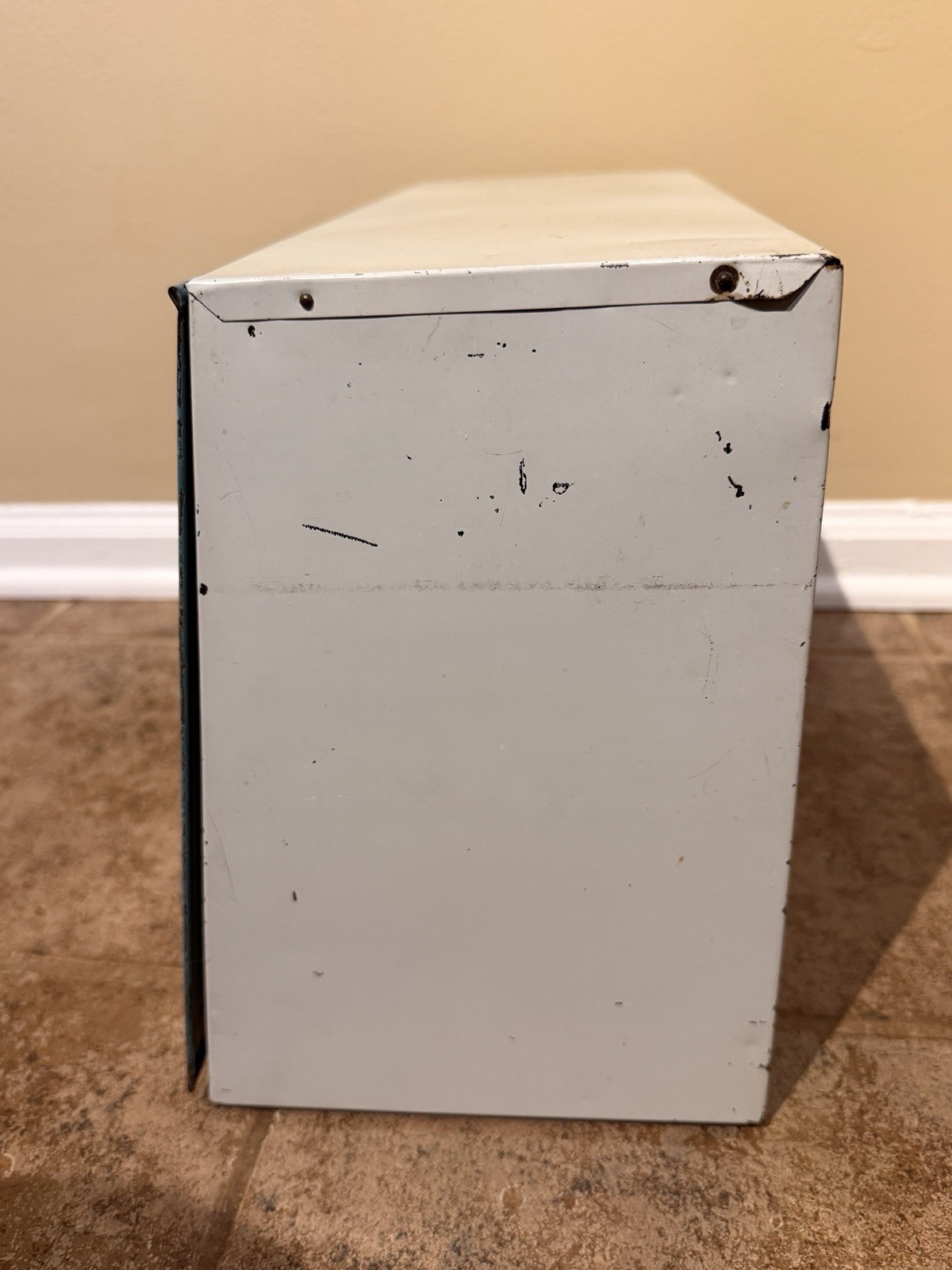 PUTNAM DYES Original Advertising Display ANTIQUE Store Metal Box Wood Dividers