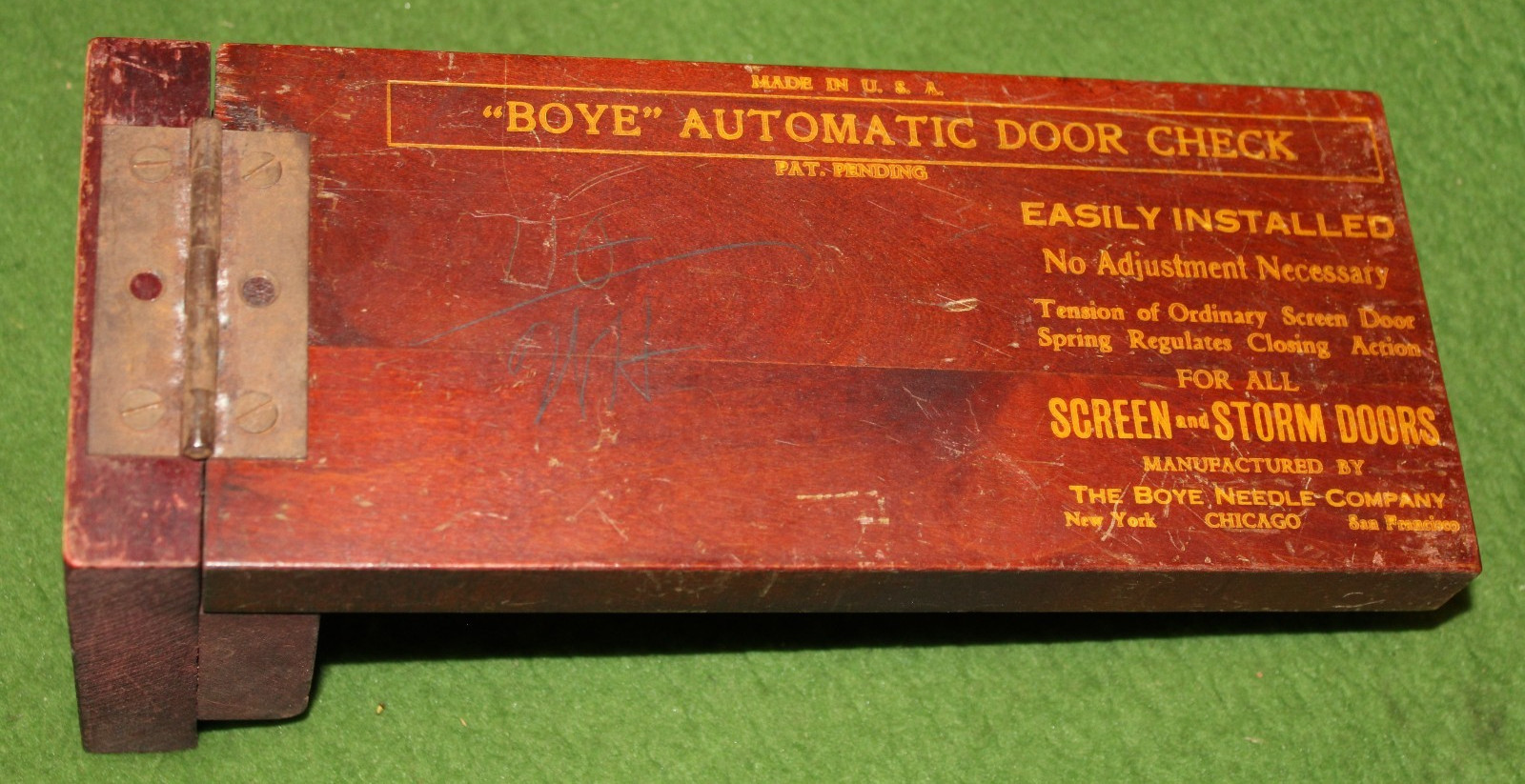 Salesman Sample BOYE Automatic Door Check Boye Needle Co. Collectors MUST L@@K