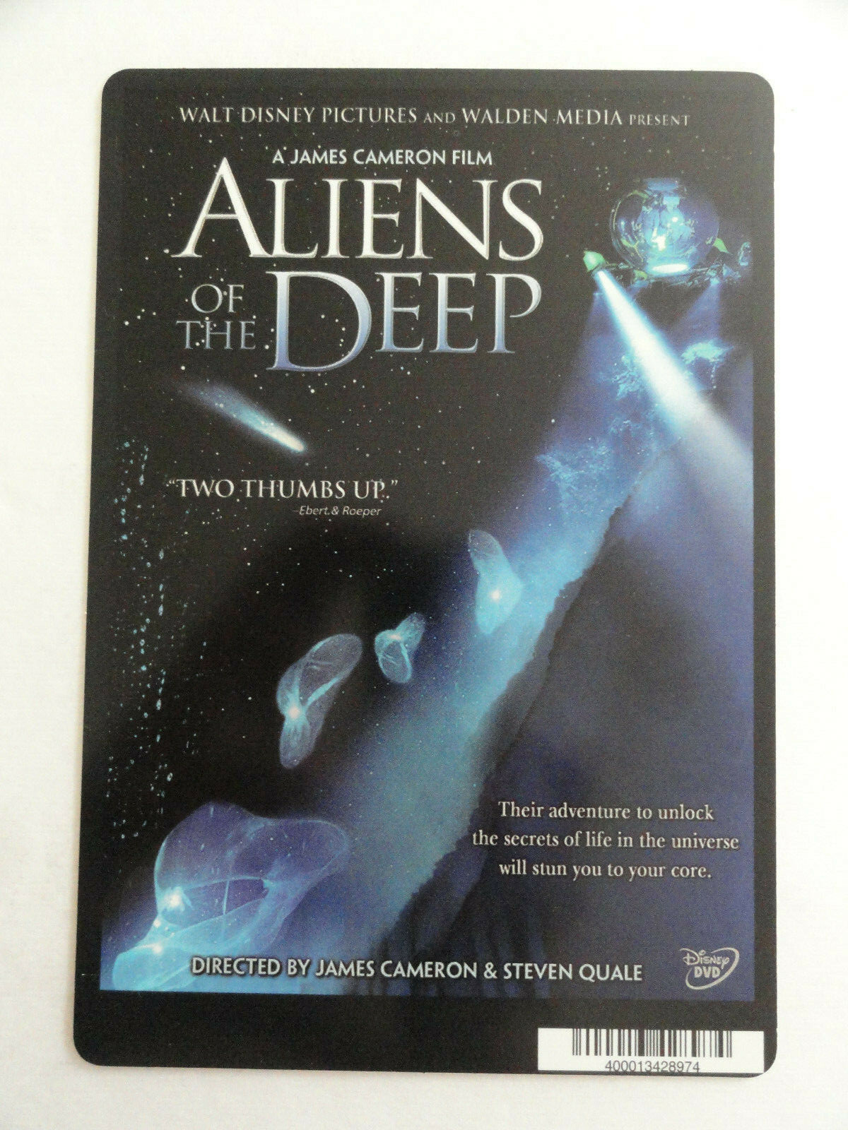 ALIENS OF THE DEEP – JAMES CAMERON – BLOCKBUSTER VIDEO BACKER CARD 5″X8″