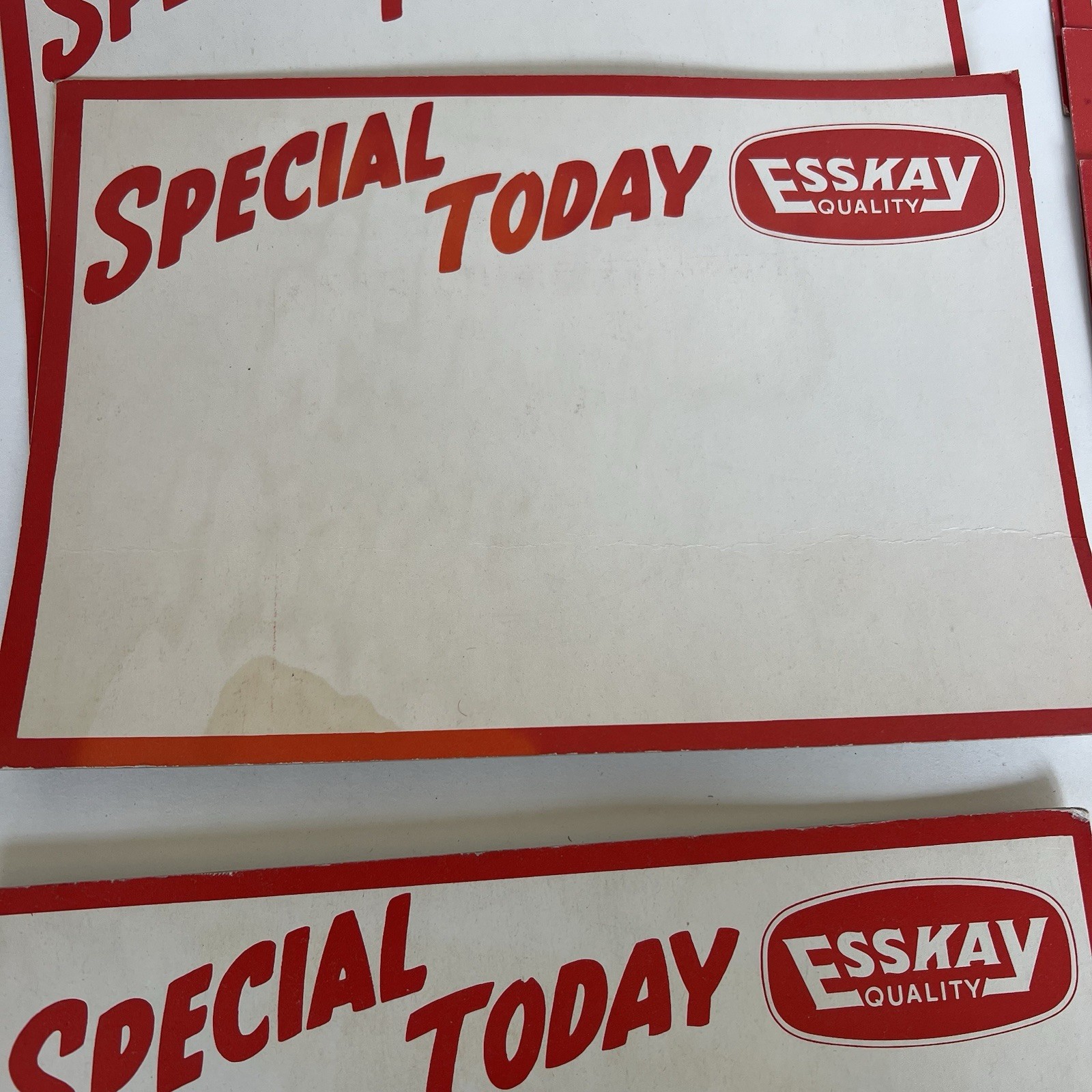 Vintage Esskay Quality Butcher Shop Blank Display Cardboard Signs Lot of 10