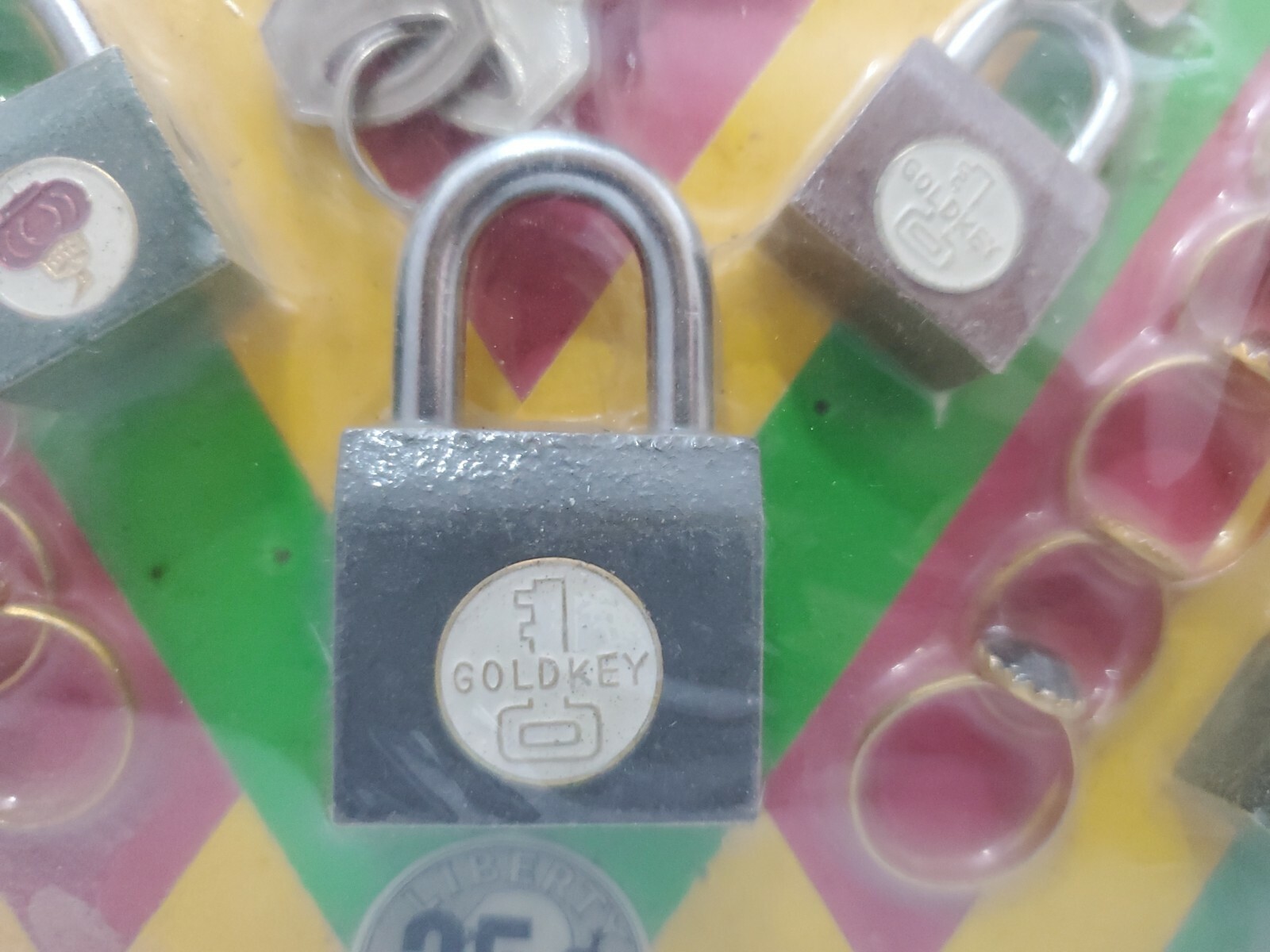 Vintage Gold Key Locks & Rings Store Display RARE NEW
