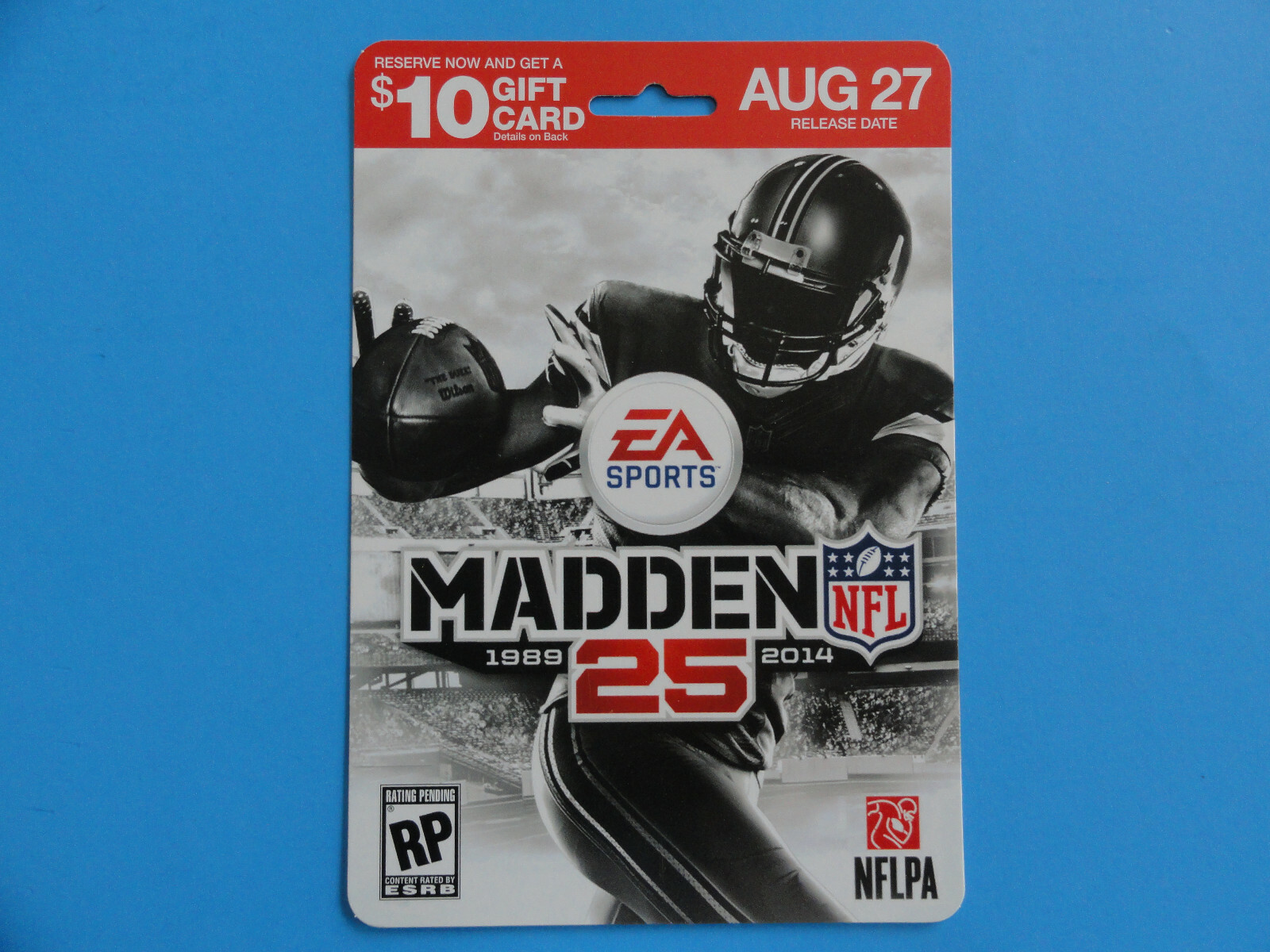 PS3 XBOX 360 MADDEN 25 BLOCKBUSTER VIDEO PRE-ORDER SHELF DISPLAY CARD -NO GAME