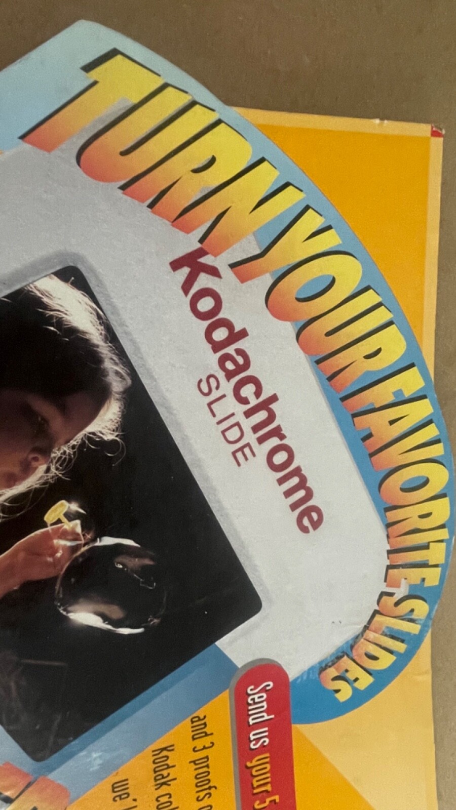 VINTAGE KODAK advertising Stand Up Store Display KODACHROME sign 2 sided retro