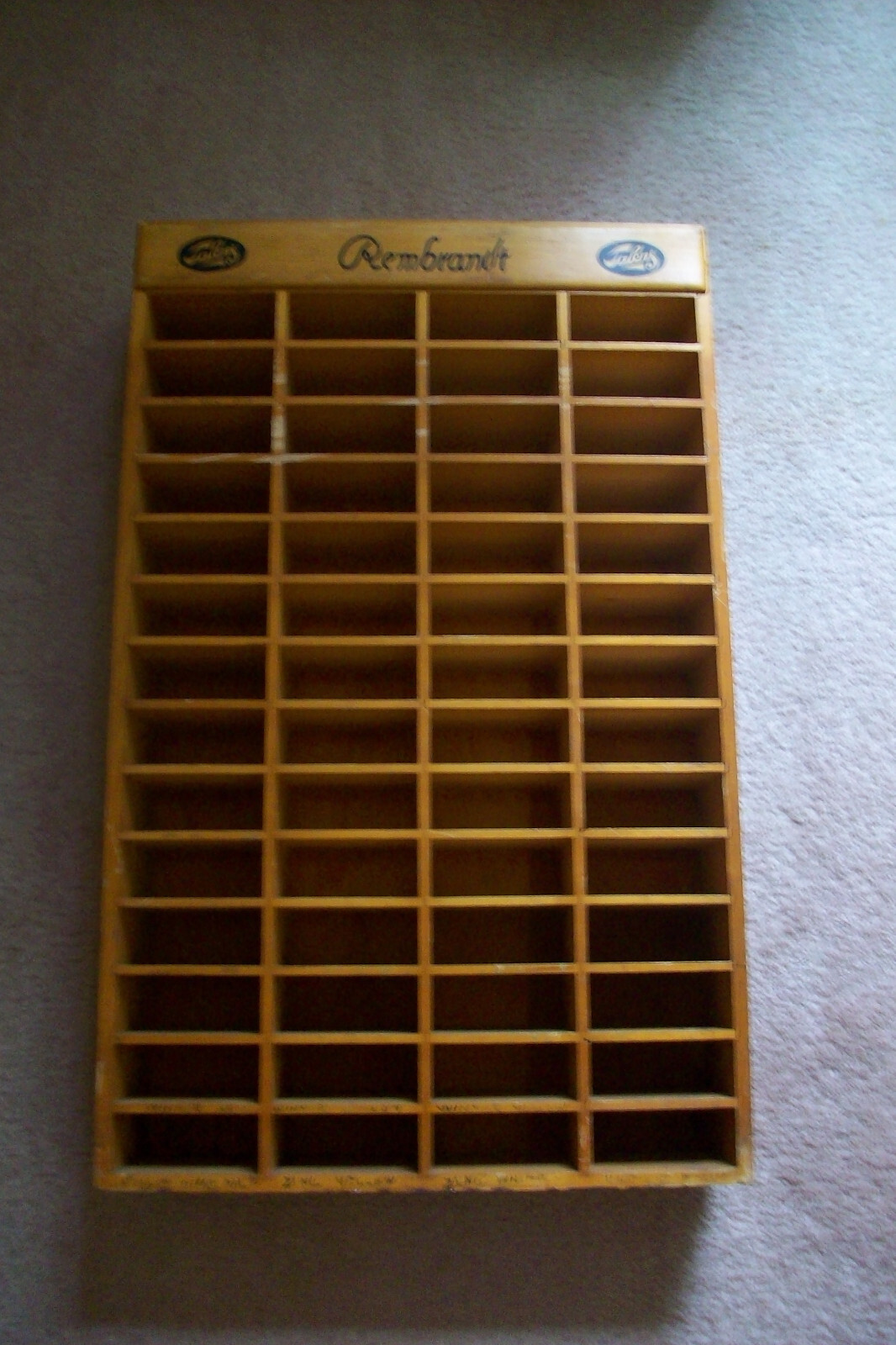 Vintage Wood Rembrandts Talens Floor Store Display