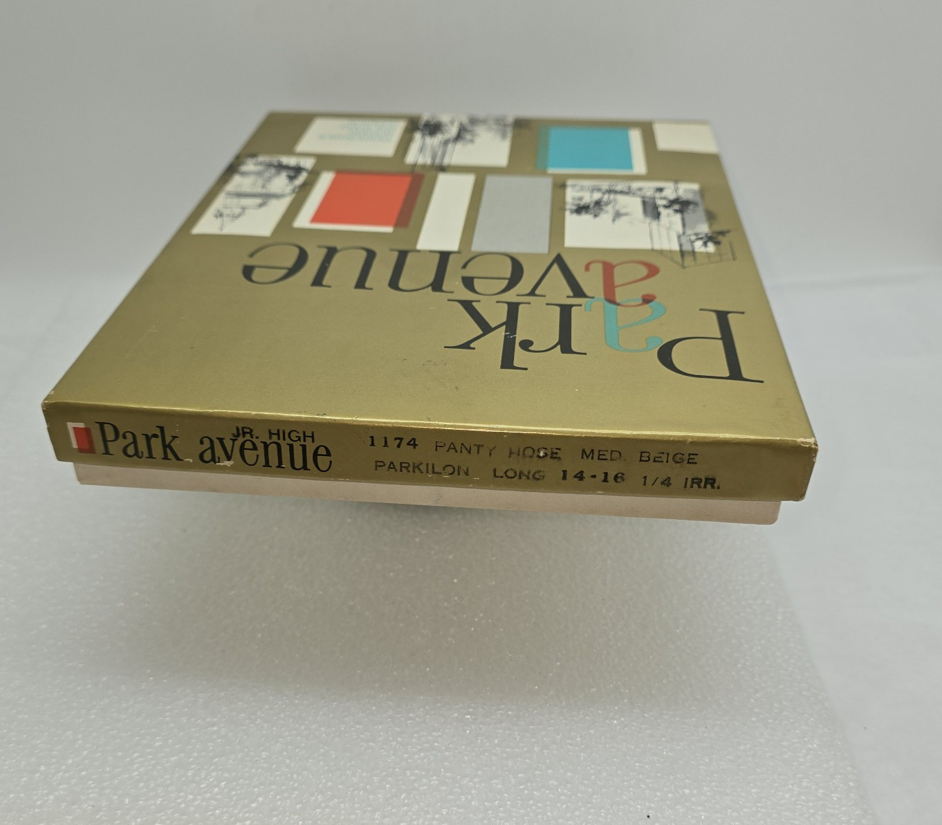 Vtg Hosiery Box Park Avenue Leonard’s Price Tag Empty Collectible Advert Art