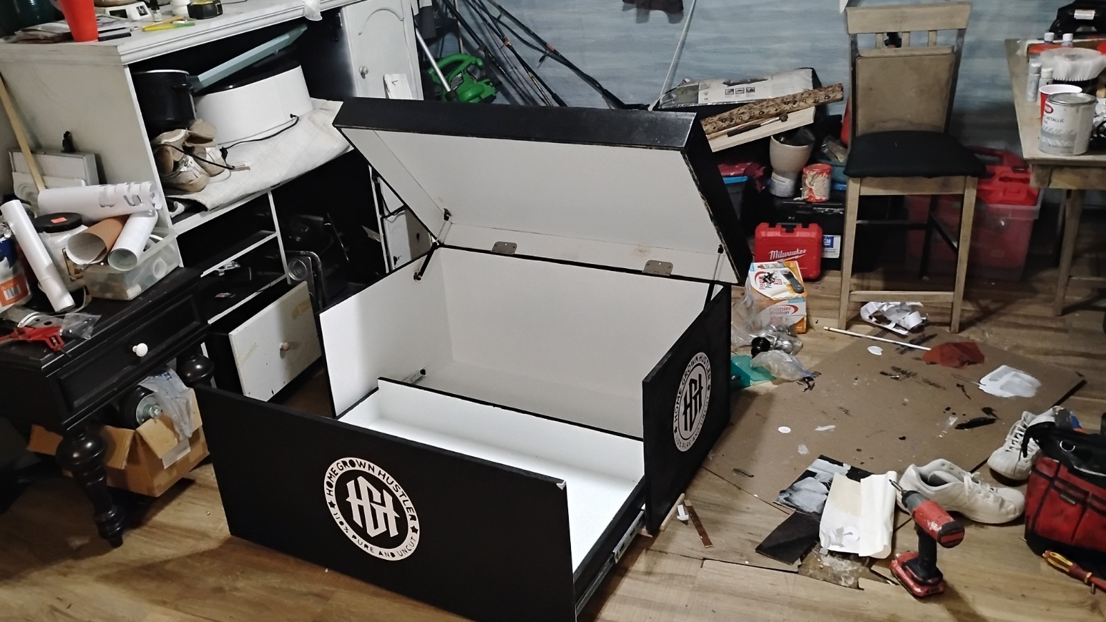 giant shoebox shoe storage. shoe racks, coffee tables, locker cabinets