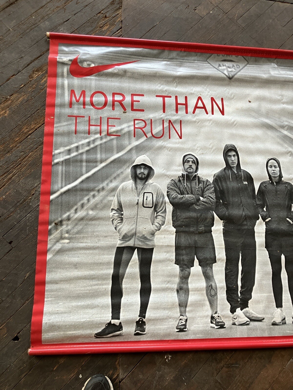 Vintage Nike Banner Store Display Sports Backstop -More Then The Run- Marathon ?