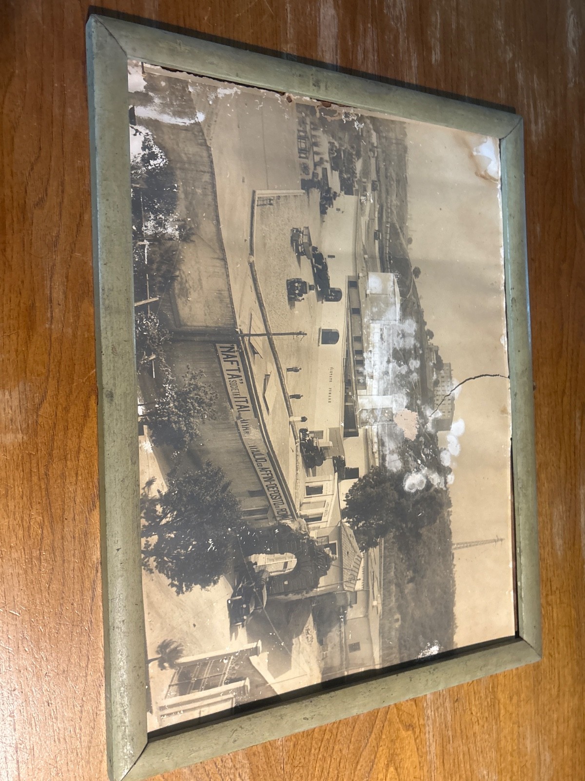 Domed Metal Plaque-NAFTA-Ditta Prada Genoa 1940’s+ Photo Framed Depos