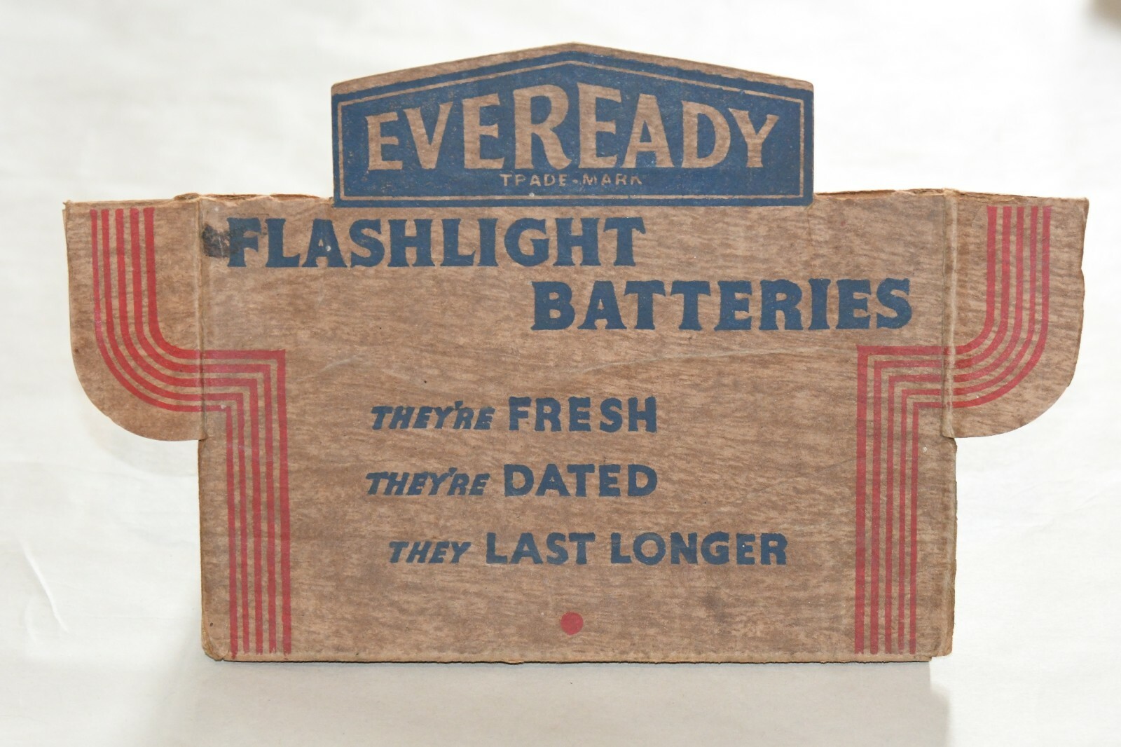 Vtg Eveready Battery Store Counter Cardboard Display Box Insert Back Advertising