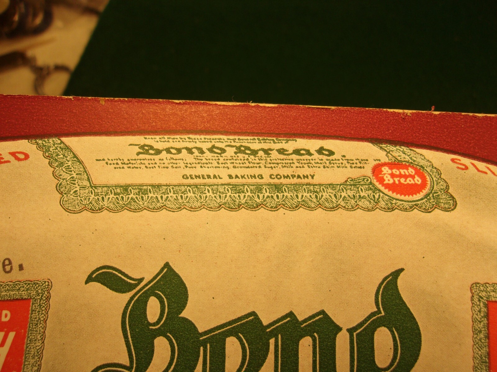 RARE OLD VTG ANTIQUE 1920s-1930s STORE DISPLAY CARD: “BOND BREAD” PURE & FRESH