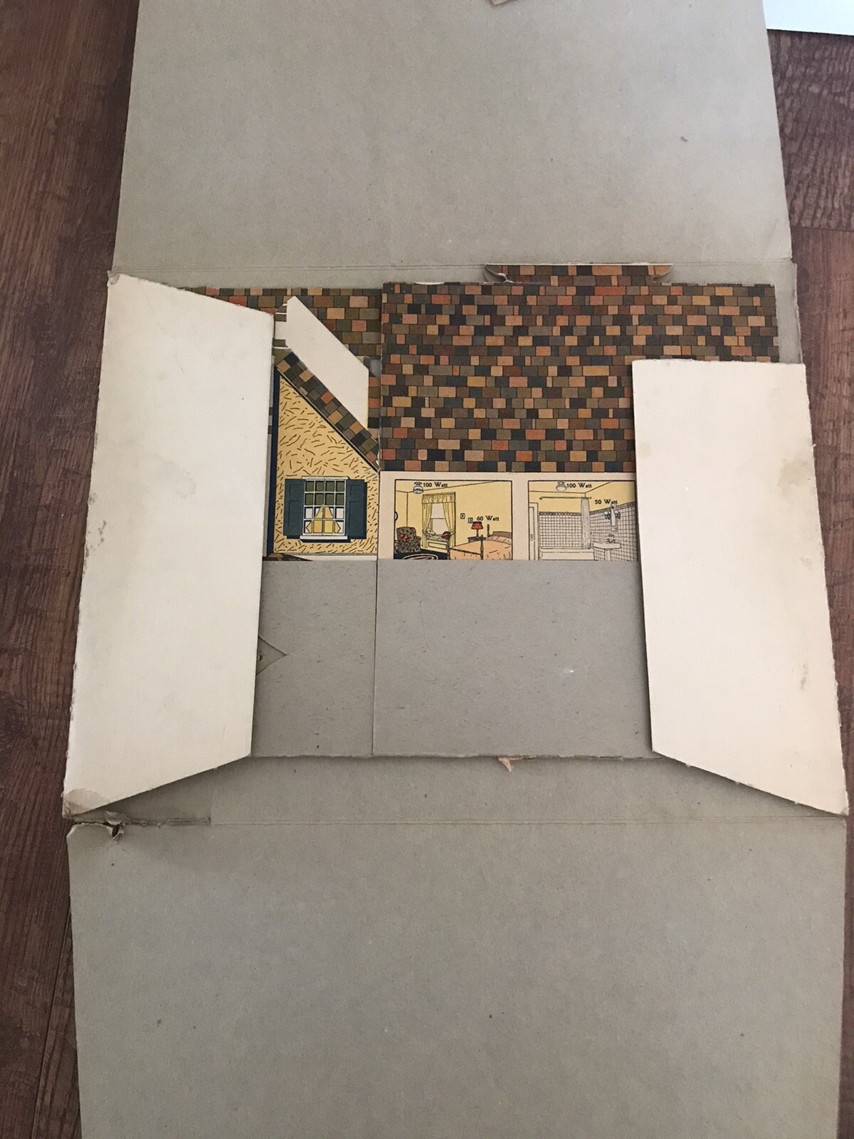 Rare 1930s GE Mazda Lamps Cardboard Paper House Light Merchant Counter Display