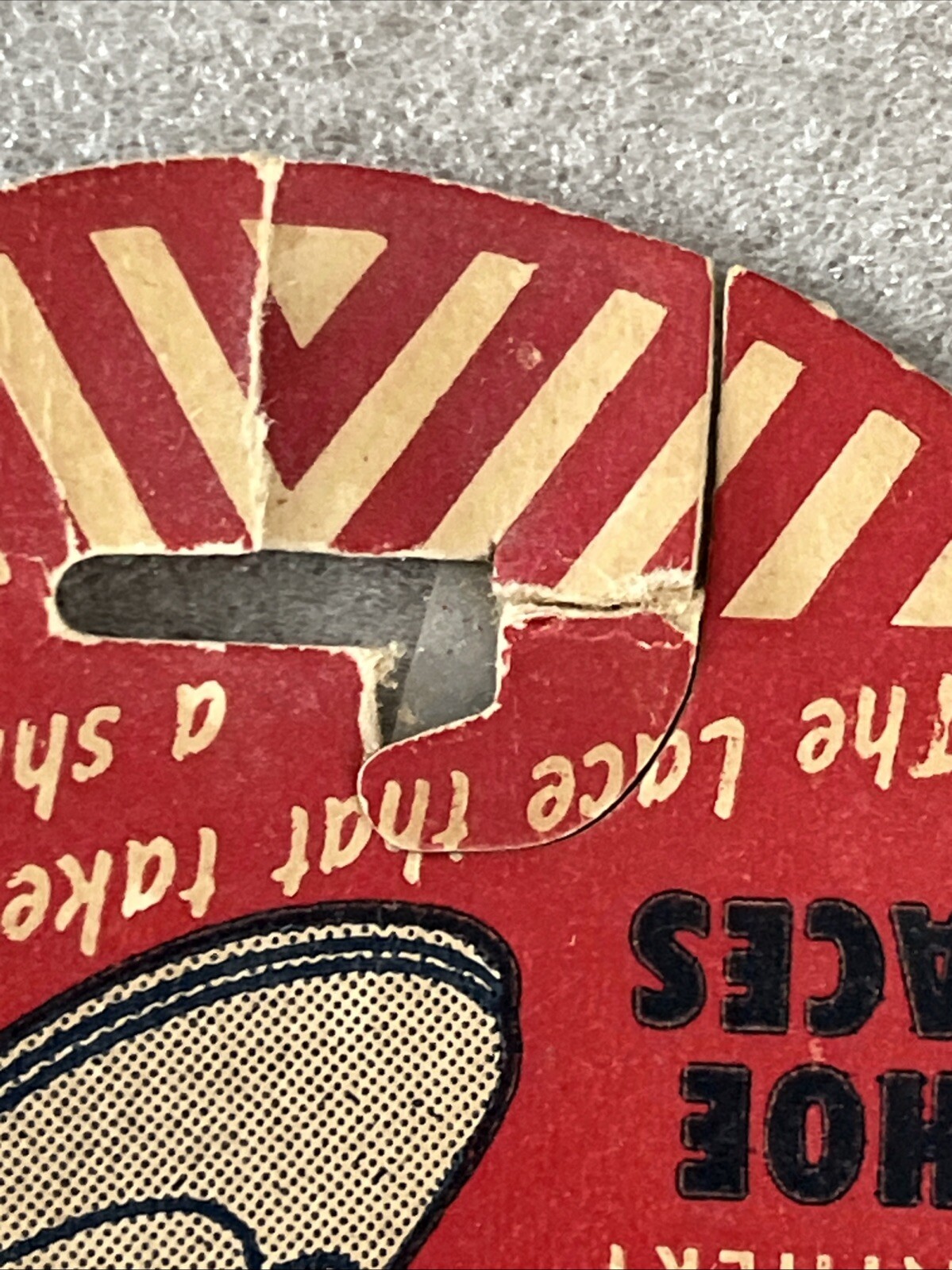 VTG Original 1940s A-Kamil-ide Shoe Lace Display Card 1 Pair Brown Laces NOS