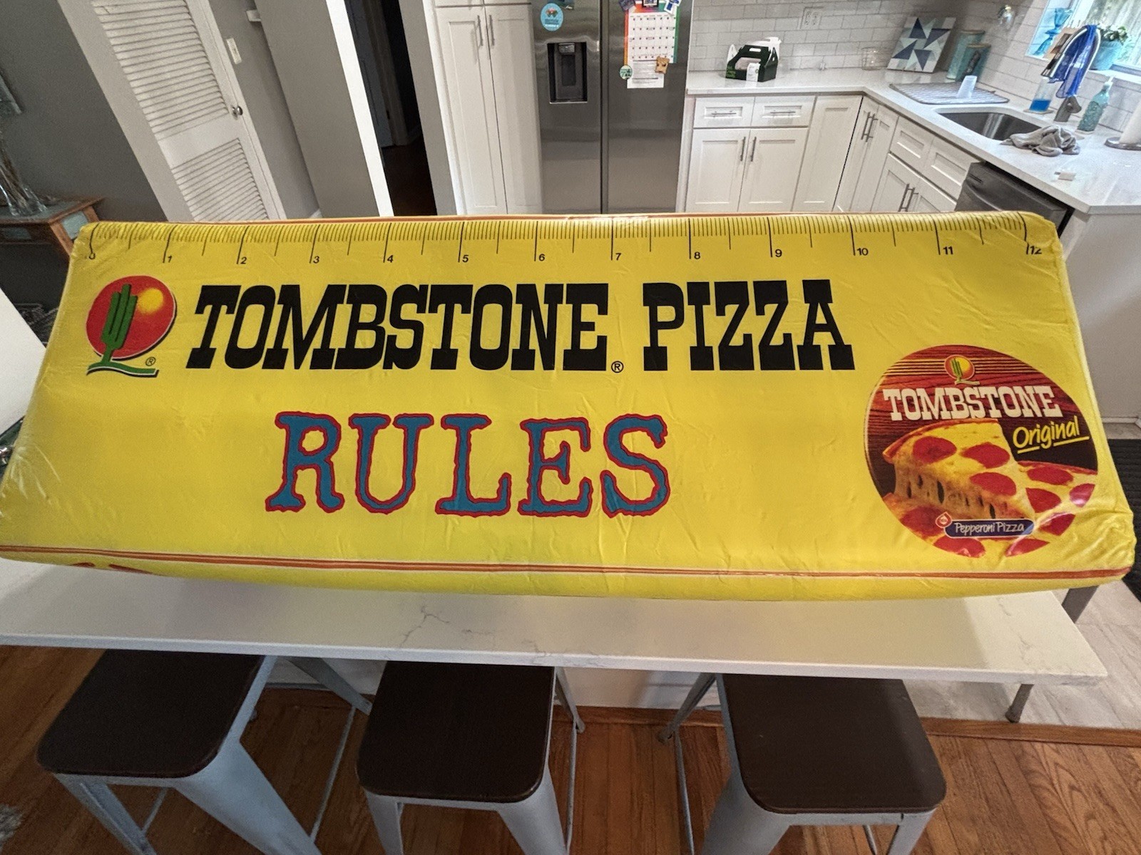 Inflatable Tombstone Pizza Rules Store Display – Approx. 4 Ft Long – Read Desc.