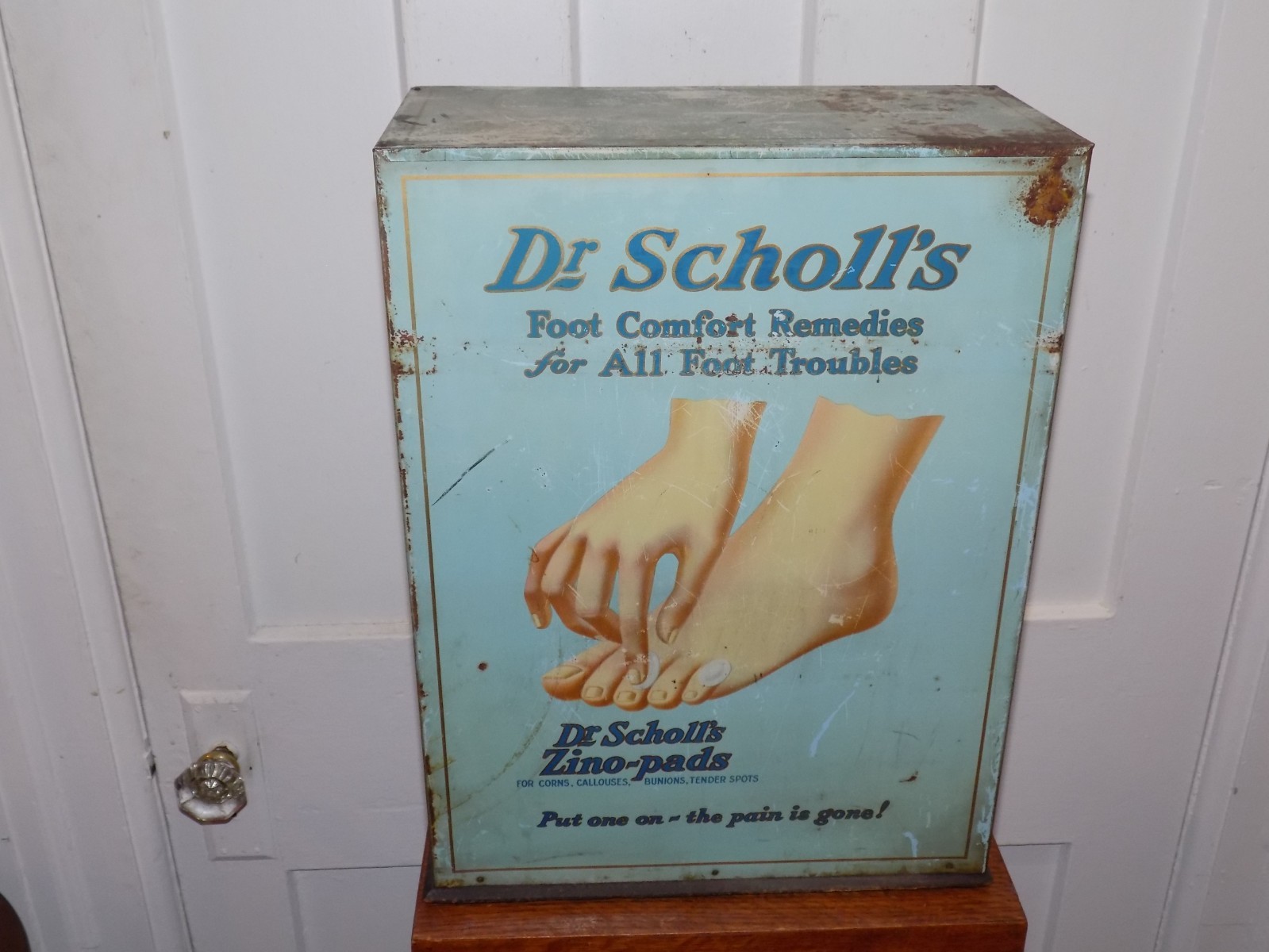 Vintage Dr. Scholl’s Foot Comfort Remedies Counter Store Display Cabinet