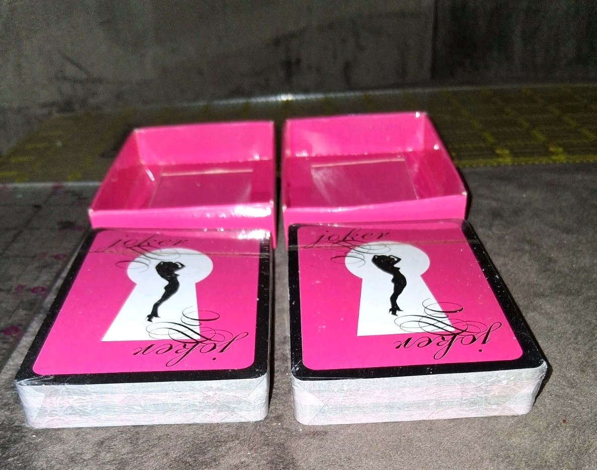 X2 Lot Of Victoria Secret playing cards prop display Pink And Black Pack VS