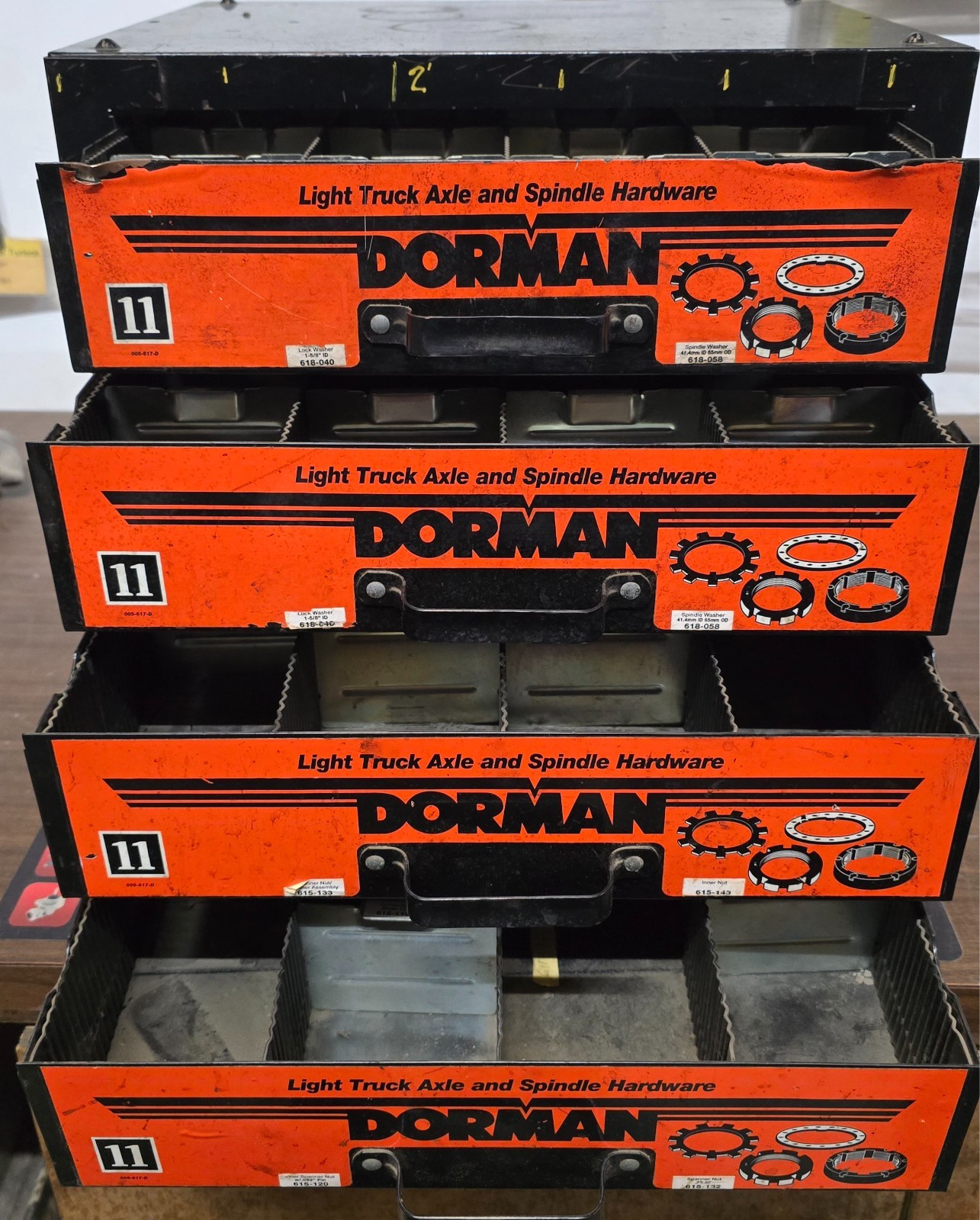 Vintage Dorman Auto Parts Metal 4 Drawer Cabinet Counter Tool Organizer
