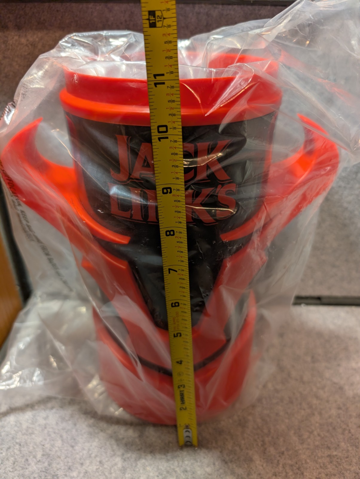 Jack Links Store Display Mug Cup Red & Black Bull Horns 11 Inches Tall NEW