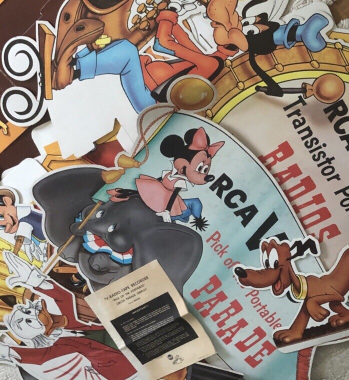 1962 RCA RADIO STORE DISPLAY DISNEY FIGURES GOOFY DUMBO PINOCCHIO PLUTO LUDWIG +