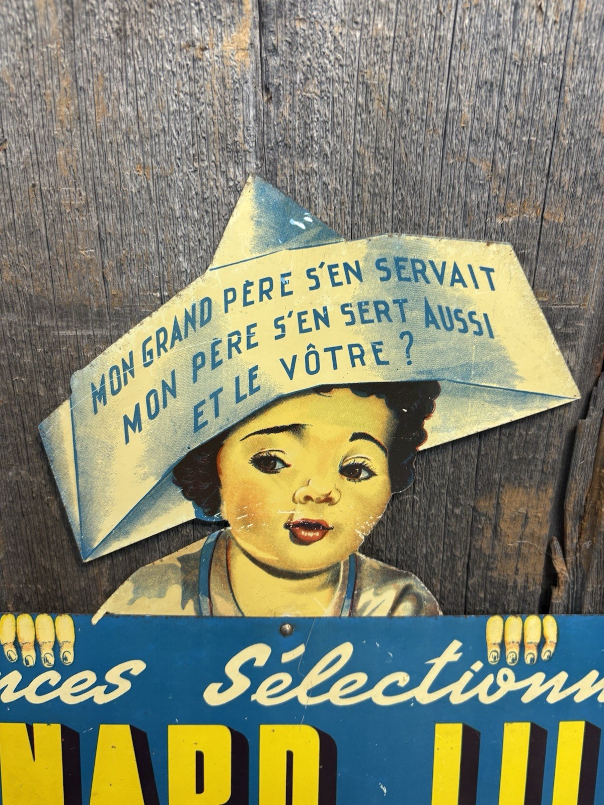RARE Early Die Cut French Leonard Lille Seeds Advertising Display Rack Sign