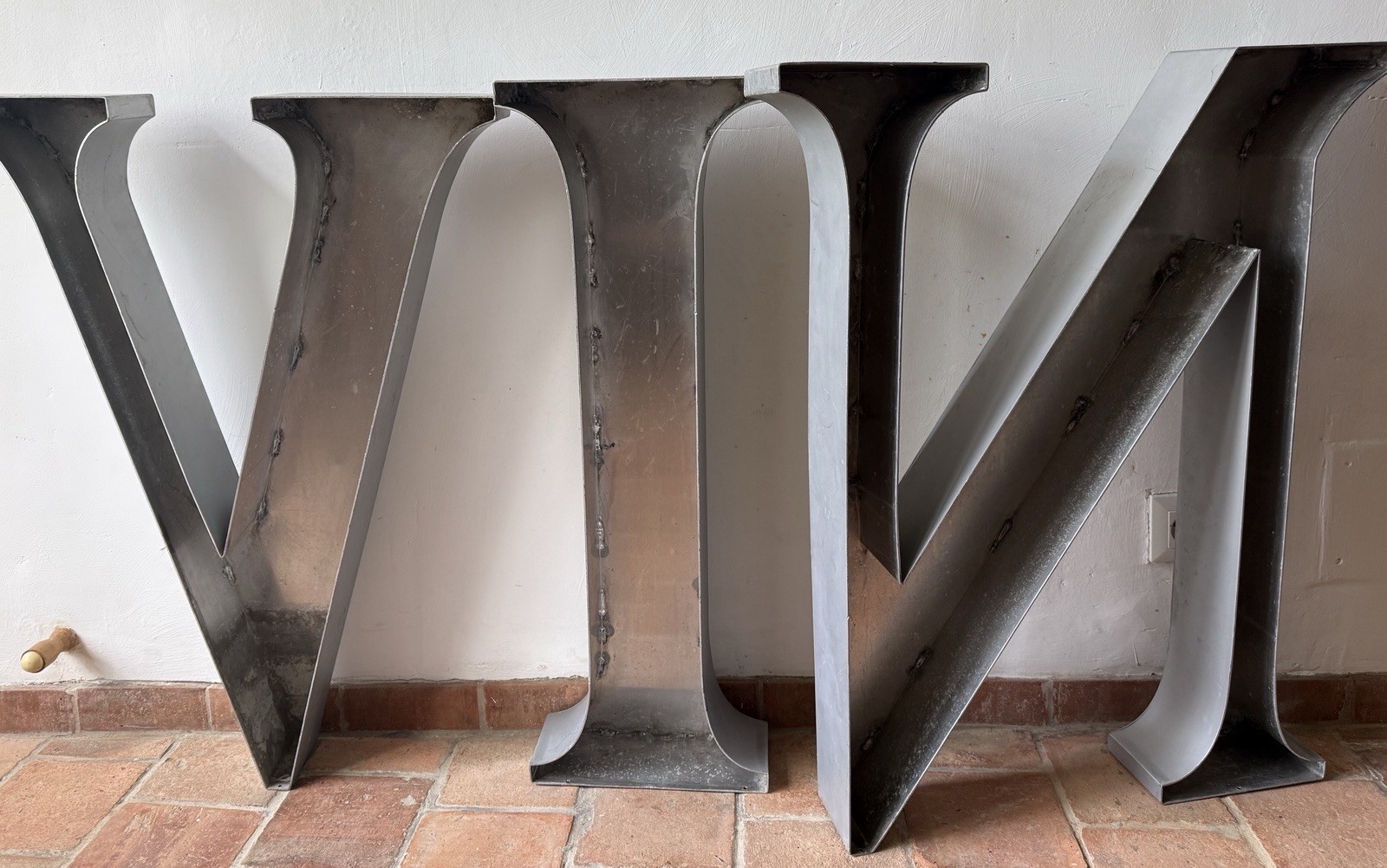 Large French Wine Sign Mid Century Aluminum VIN Letters Vintage Industrial Pub