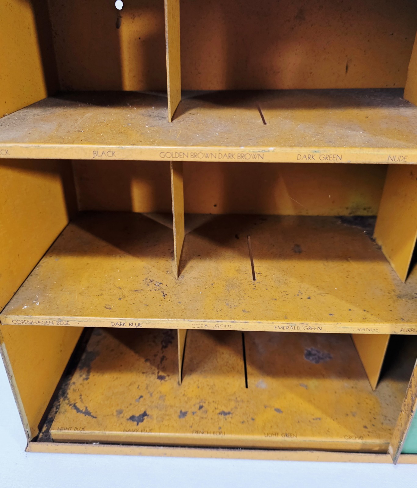 Vintage Antique Tin Metal RIT DYE Store Countertop Display Cabinet 21x7x13”