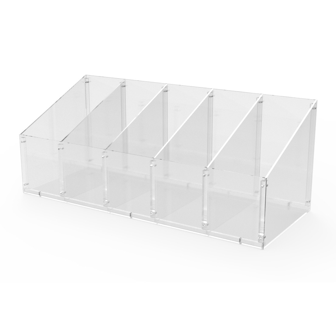 FixtureDisplays 30 X 12 X 2″ 5-Divided Bin Clear Acrylic Countertop Display