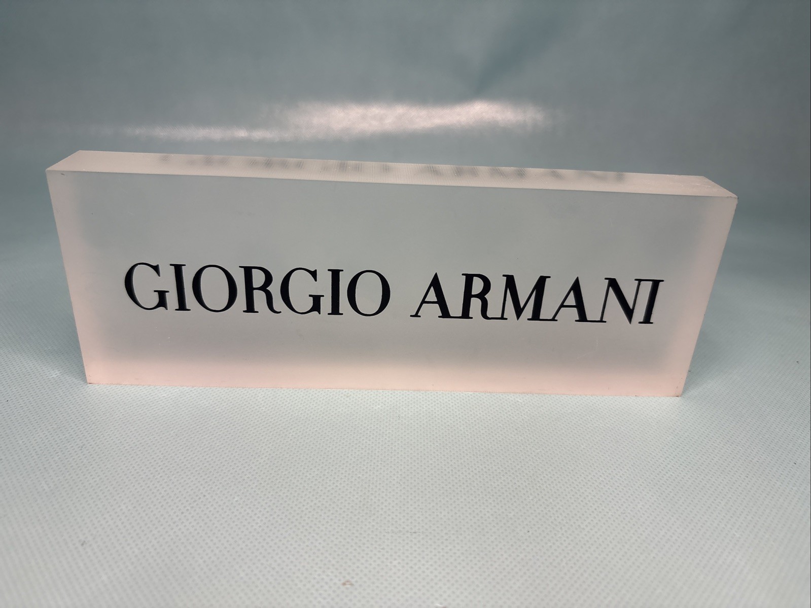 Giorgio Armani POS In Store Display Logo Sign Acrylic