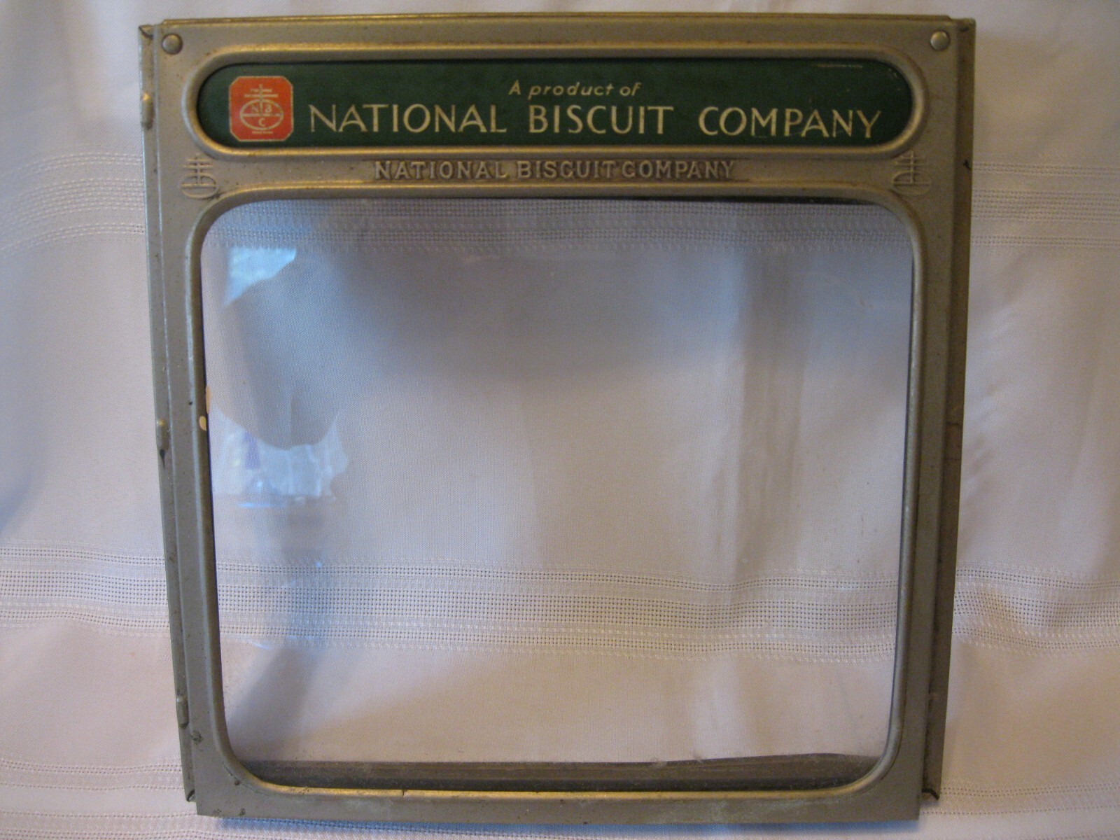 Vintage National Biscuit Company Nabisco General Store Display Box Lid Glass