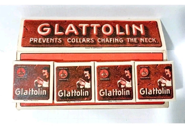 3 CASE Lot 12 Per Case! Antique 1910 GLATTOLIN NOS Wax Collar Remedy Display NEW