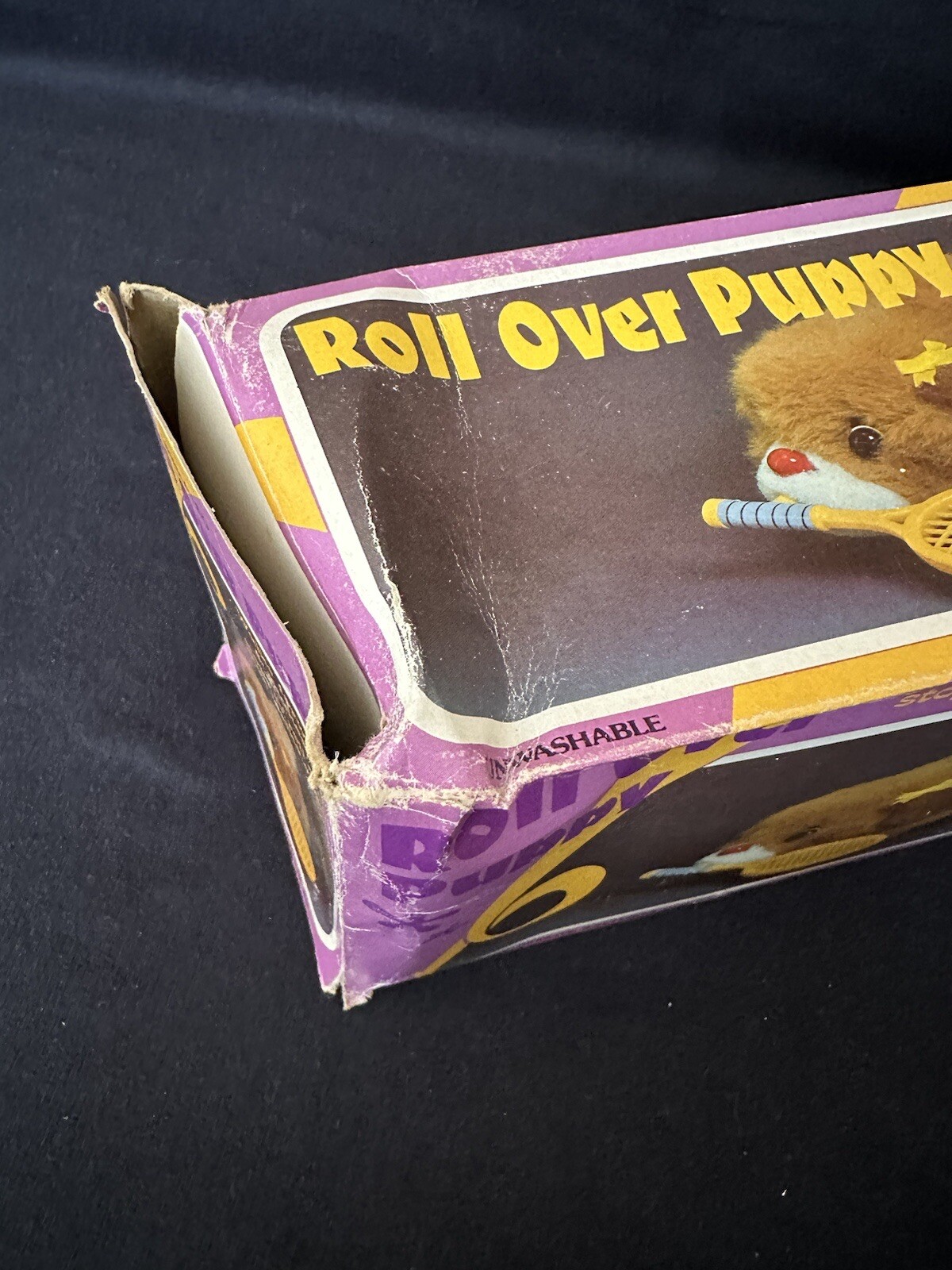 Vintage 80s ~ Roll Over Puppy~ Not Working ~ Toy Rare Dog ~ORIGINAL PACKAGING